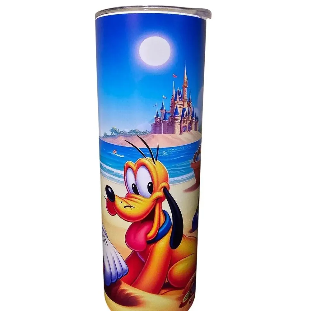 GOOFY & PLUTO 20oz Stainless Steel Insulated Tumbler & Straw - New